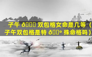 子午 🍀 双包格女命是几等（子午双包格是特 🌺 殊命格吗）